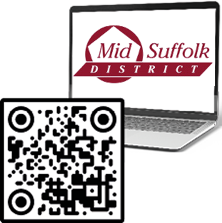 Image of a laptop and QR code